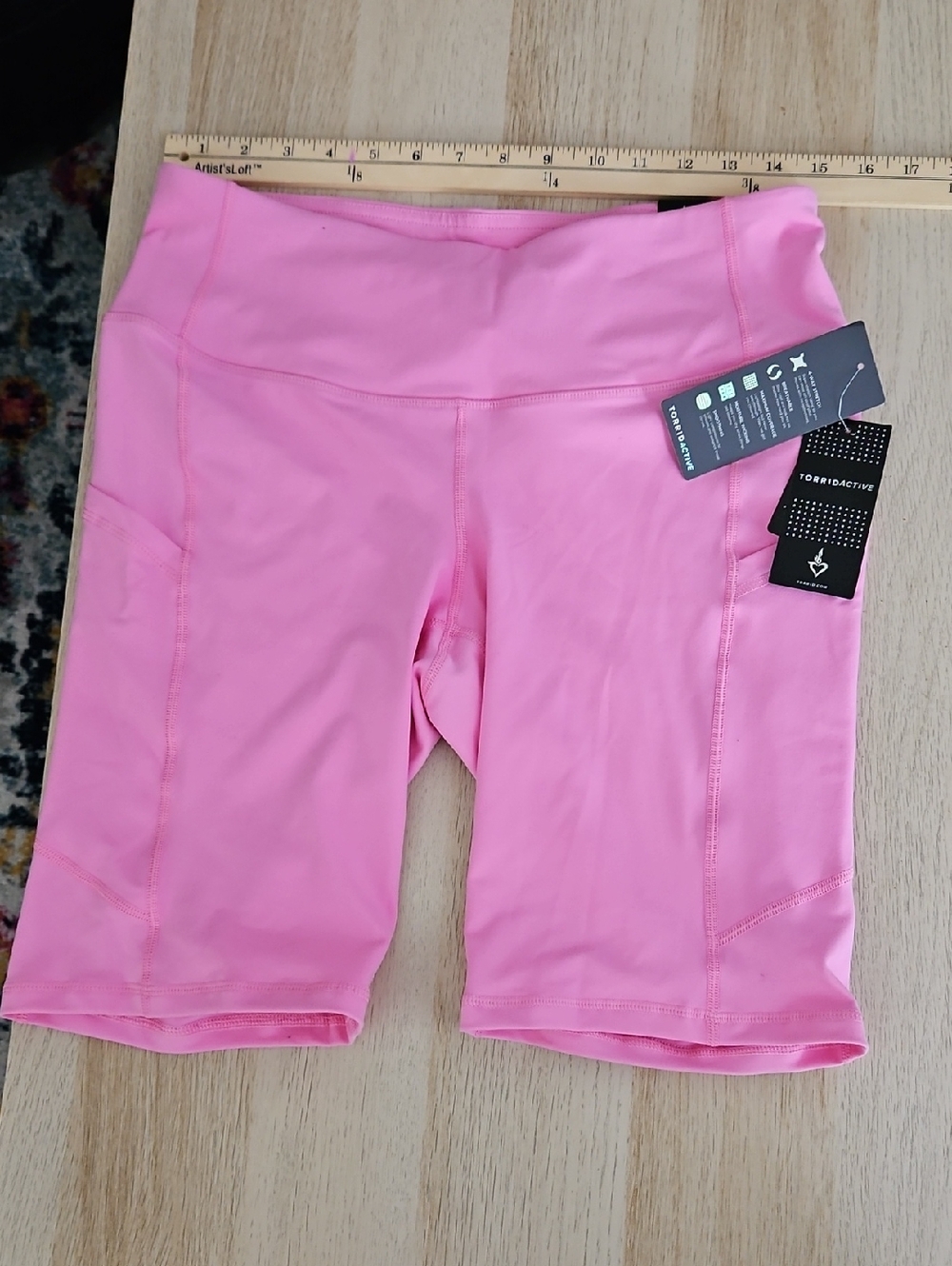 torrid Pink High-Rise Bike Shorts with Side Pockets